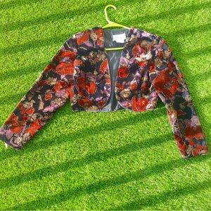 Vintage cropped floral jacket size M